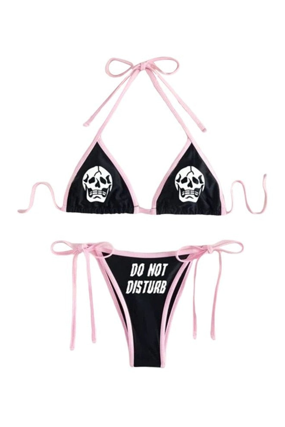 Kafatası Baskılı Bikini "DO NOT DISTURB"