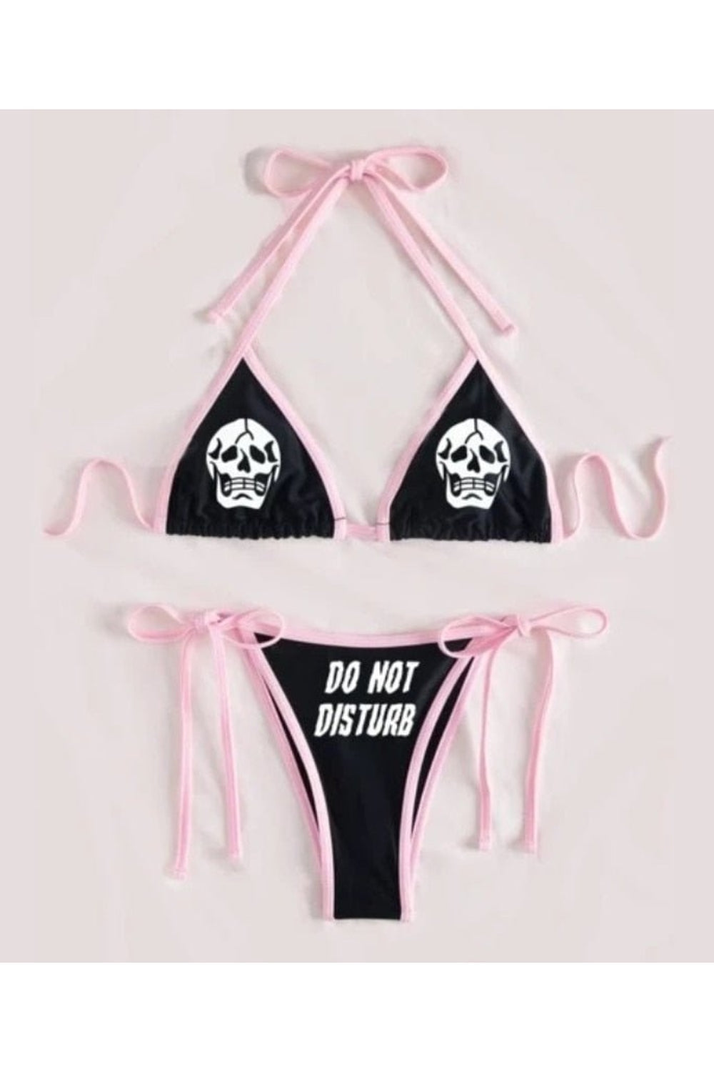 Kafatası Baskılı Bikini "DO NOT DISTURB"