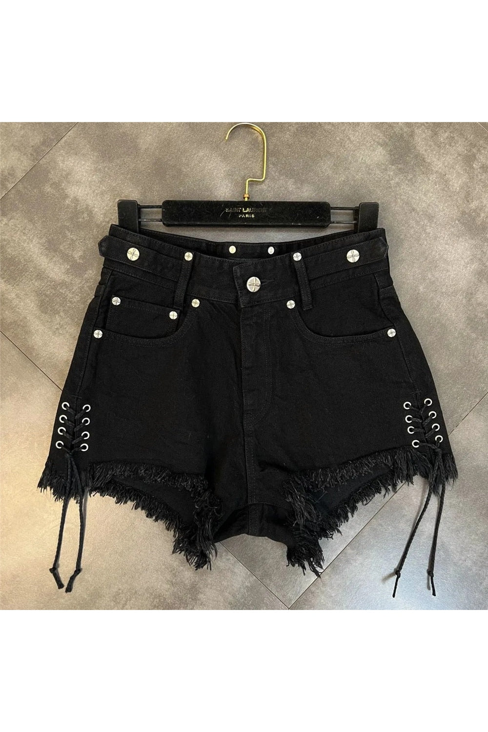 Tassel Fringe Denim şortlar