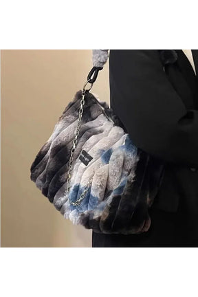 Tie Dye Peluş Tote çanta