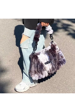 Tie Dye Peluş Tote çanta