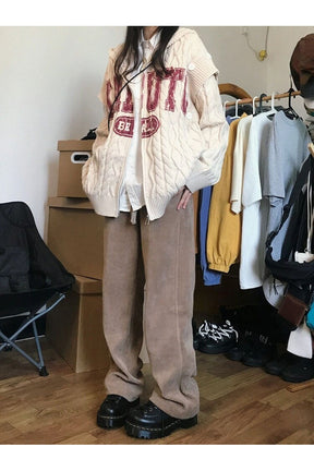 Sonbahar Vintage Kapüşonlu Cardigan