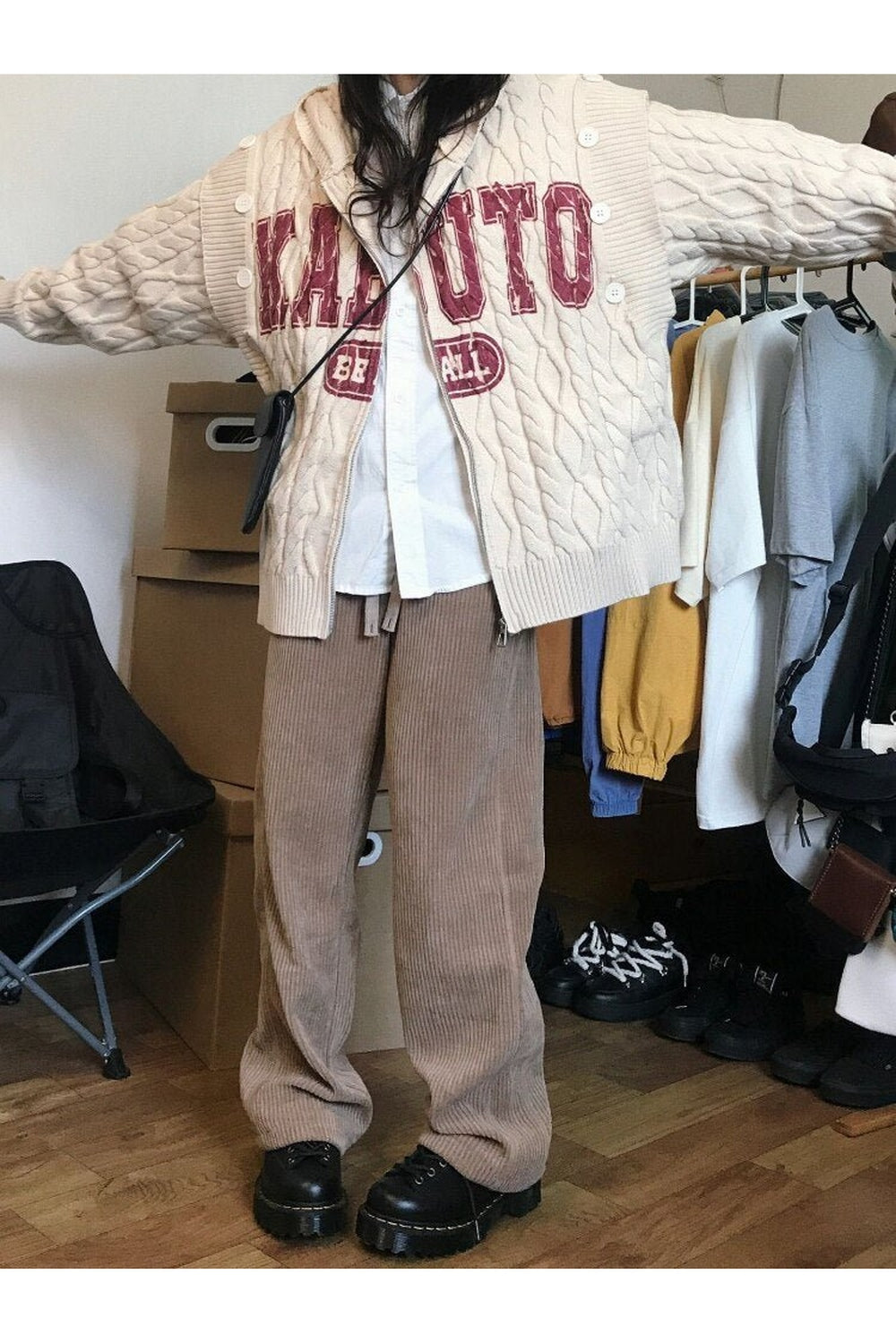 Sonbahar Vintage Kapüşonlu Cardigan