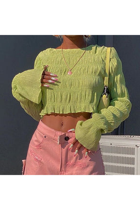 Y2K Estetik Yeşil Crop Top