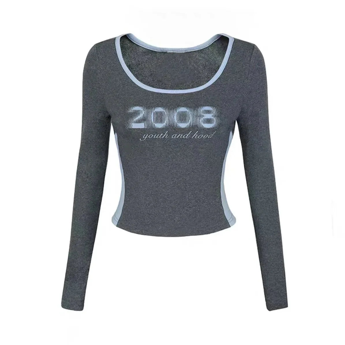 Y2K Grafik Kontrast Biye üst, modern desenlerle canlı renk kontrastı sunar.